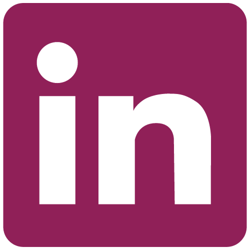 the LinkedIn logo, a box with 'in'