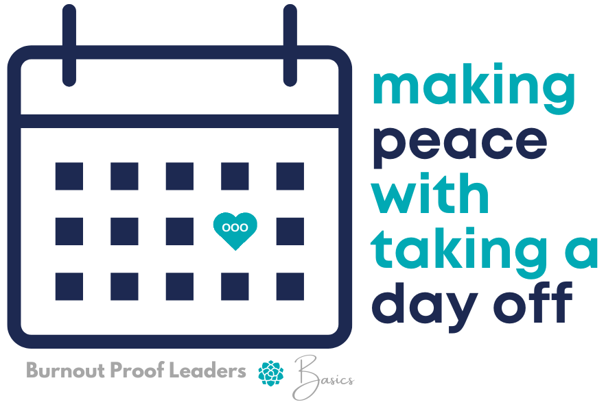 an icon of a calendar with a heart over one day; making peace with taking a day off